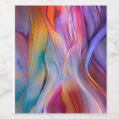 "Dreamscape Waves" Hedendaagse Abstracte Kunst Wijn Etiket (Enkel label)