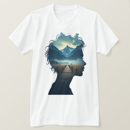 Dreamscape Within - Silhouette Lan met dubbele bel T-shirt (Design voorkant)