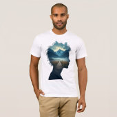 Dreamscape Within - Silhouette Lan met dubbele bel T-shirt (Voorkant volledig)
