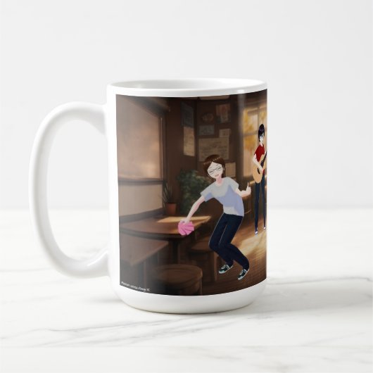 DreamsIntoRealityComics De bar Hoesje kunst Koffiemok (Links)