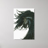 DreamWalker Friesian Black Horse Art beroemd gemaa Canvas Afdruk (Voorkant)