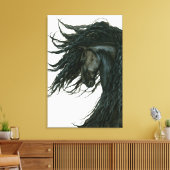 DreamWalker Friesian Black Horse Art beroemd gemaa Canvas Afdruk (Insitu (Woonkamer))