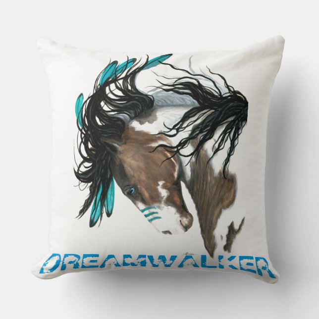 DreamWalker Horse Pillow beroemd gemaakt door AmyL Kussen (Voorkant)