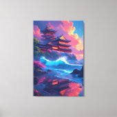 Dreamwave Pagoda aan de Zee Canvas Afdruk (Voorkant)