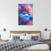 Dreamwave Pagoda aan de Zee Canvas Afdruk (Insitu (Slaapkamer))