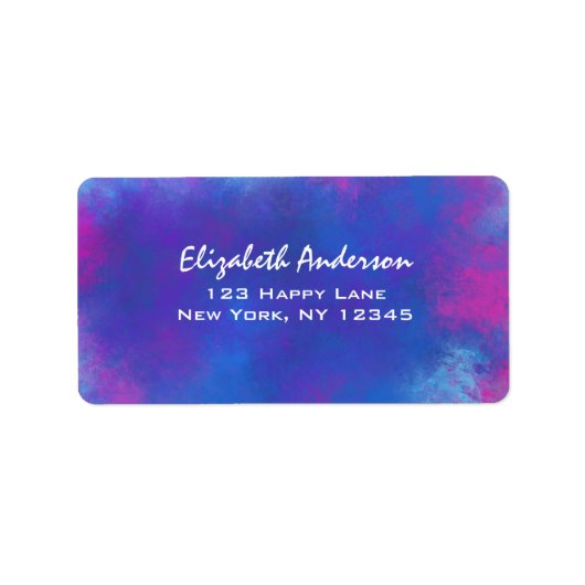 Dreamweaver Abstracte wolken in Roze Paars en Blau Etiket (Voorkant)