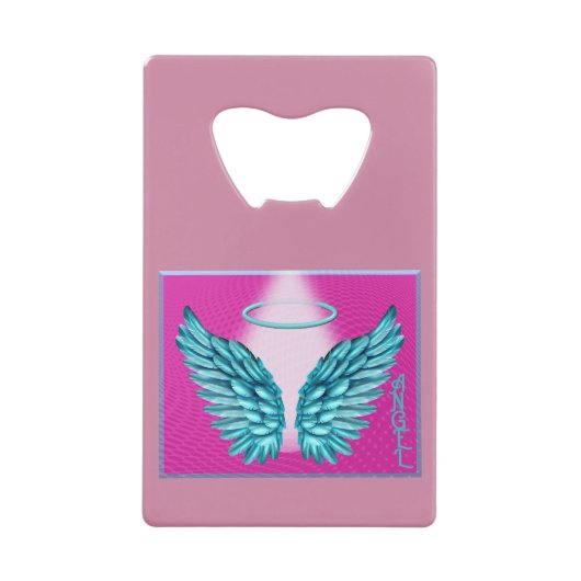 "Dreamweaver Angelic Wings and Halo" Creditkaart Flessenopener (Voorkant)