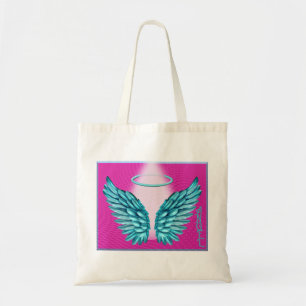 "Dreamweaver Angelic Wings and Halo" Tote Bag