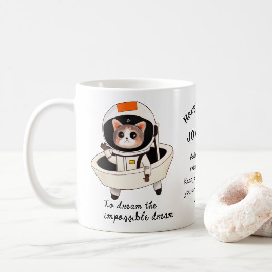 Dreamweaver astrocat aangepaste koffie-mok koffiemok (Met donut)