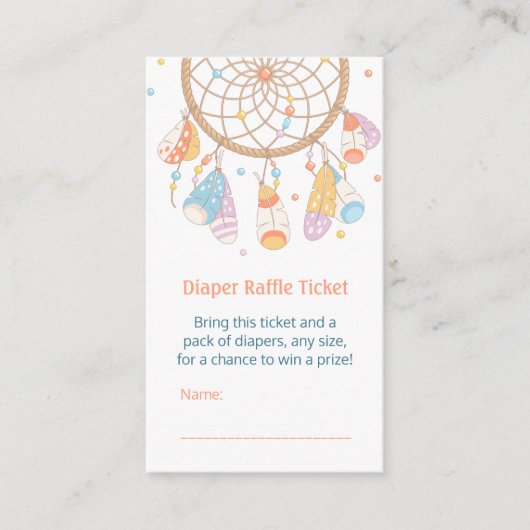 Dreamweaver Baby shower Diaper Raffle Ticket Informatiekaartje (Voorkant)