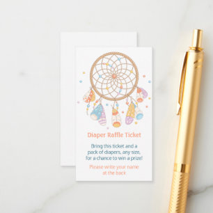 Dreamweaver Baby shower Diaper Raffle Ticket Informatiekaartje