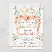 Dreamweaver Baby shower Invitation Coral Blauwgroe Kaart (Voorkant)