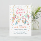 Dreamweaver Baby shower Invitation Tribal Boho Kaart (Staand voorkant)