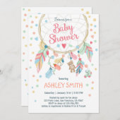 Dreamweaver Baby shower Invitation Tribal Boho Kaart (Voorkant / Achterkant)