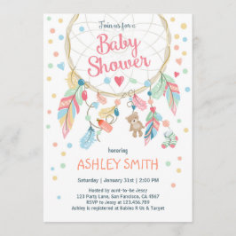 Dreamweaver Baby shower Invitation Tribal Boho Kaart