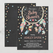 Dreamweaver Baby shower Invitation Tribal Boho Kaart (Voorkant / Achterkant)