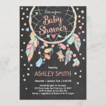 Dreamweaver Baby shower Invitation Tribal Boho