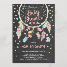 Dreamweaver Baby shower Invitation Tribal Boho Kaart