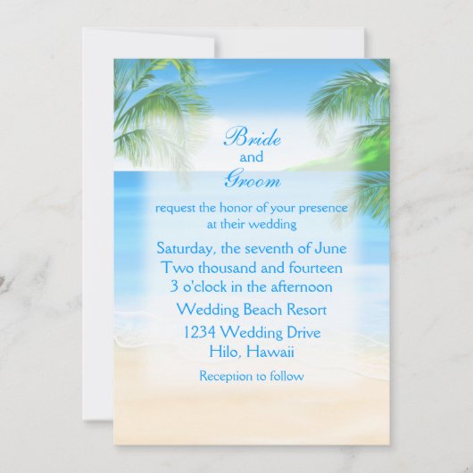 Dreamweaver Beach Wedding Kaart (Voorkant)