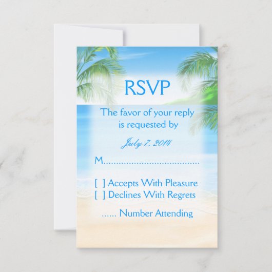 Dreamweaver Beach Wedding RSVP (Voorkant)