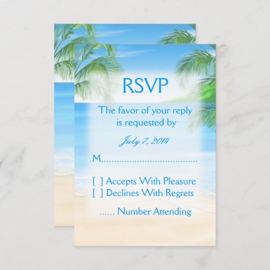 Dreamweaver Beach Wedding RSVP (Voorkant / Achterkant)