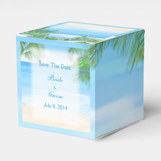 Dreamweaver Beach Wedding Save the Date Bedankdoosjes (Voorkant Zijde)