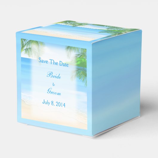 Dreamweaver Beach Wedding Save the Date Bedankdoosjes (Achterkant)