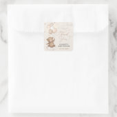 Dreamweaver Beer & ballonnen Baby shower Dank u Vierkante Sticker (Tas)