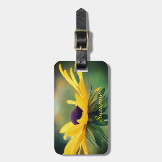 Dreamweaver Black Eyed Susan Daisy Flower Personal Bagagelabel (Voorkant verticaal)