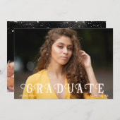 Dreamweaver Black Foto Afstuderen Announement Kaart (Voorkant / Achterkant)