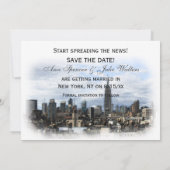 Dreamweaver Black NYC Skyline Save the Date H Kaart (Achterkant)