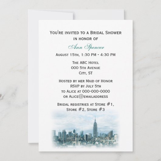 Dreamweaver Blauwgroen NYC Skyline Sunflower Vrijg Kaart (Achterkant)