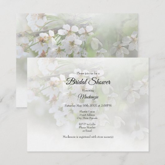 Dreamweaver Blossom Invitation Kaart (Voorkant / Achterkant)