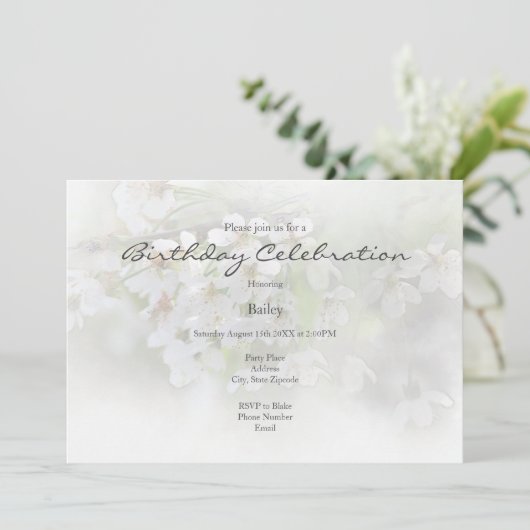 Dreamweaver Blossom Invitation Kaart (Staand voorkant)