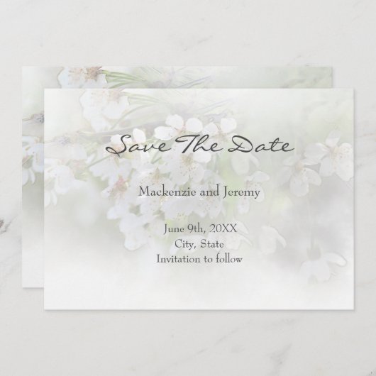 Dreamweaver Blossom slaat de datum op Save The Date (Voorkant / Achterkant)