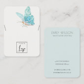 Dreamweaver Blue Aqua Butterfly Logo Display Ketti Visitekaartje (Voorkant / Achterkant)