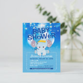 Dreamweaver Blue Balloons Baby Elephant Baby showe Briefkaart (Staand voorkant)