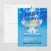 Dreamweaver Blue Balloons Baby Elephant Baby showe Briefkaart (Voorkant / Achterkant)