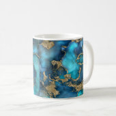 Dreamweaver Blue Blauwgroen en Gold Koffiemok (Voorkant rechts)