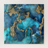 Dreamweaver Blue Blauwgroen en Gold Legpuzzel (Horizontaal)