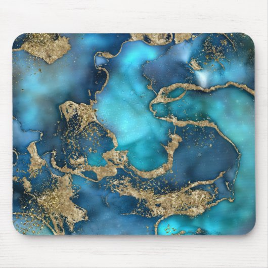 Dreamweaver Blue Blauwgroen en Gold Muismat (Voorkant)
