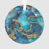 Dreamweaver Blue Blauwgroen en Gold Ornament (achterkant)