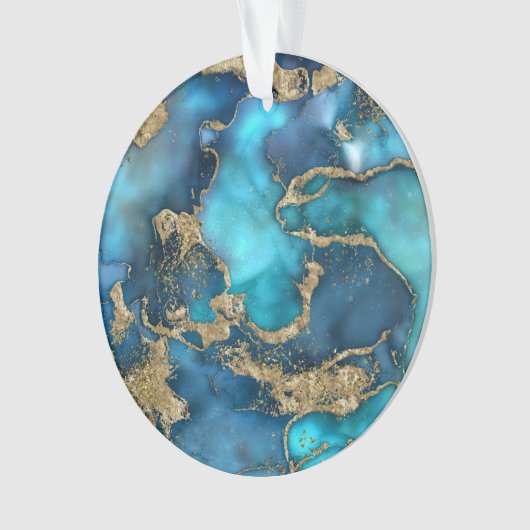 Dreamweaver Blue Blauwgroen en Gold Ornament (voorkant)