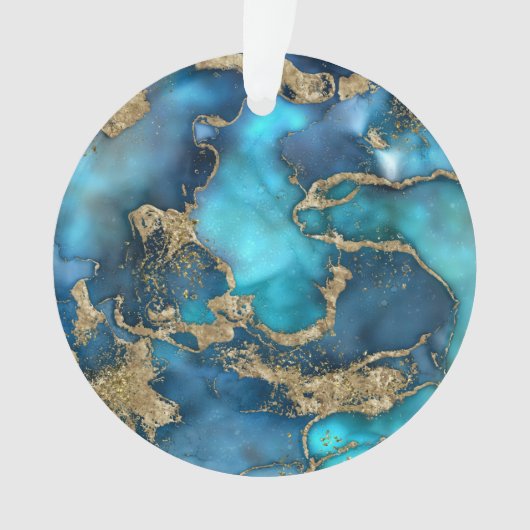 Dreamweaver Blue Blauwgroen en Gold Ornament (voorkant)