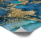 Dreamweaver Blue Blauwgroen en Gold Poster (Hoek)