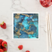 Dreamweaver Blue Blauwgroen en Gold Servet (Insitu)