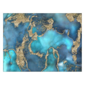 Dreamweaver Blue Blauwgroen en Gold Tafelkleed (Voorkant (Horizontaal))