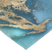 Dreamweaver Blue Blauwgroen en Gold Tafelkleed (Gekanteld)