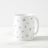 Dreamweaver Blue & Cream Butterflies Print Koffiemok (Voorkant rechts)