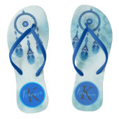 Dreamweaver Blue Dream Catcher Monogram Teenslippers (Voetbed)